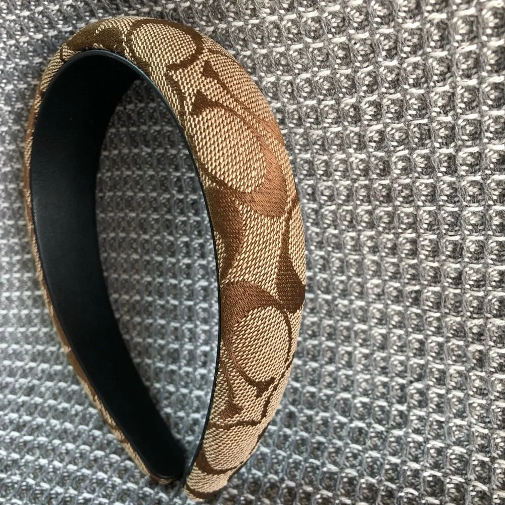 Coach Tan and Brown Signature Headband - Picture 1 of 6